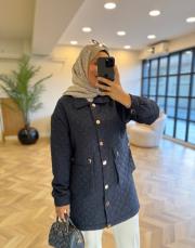 lacivert kapitone mont 3