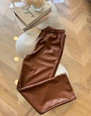 taba beli bağcıklı deri pantolon 2