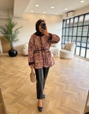 mürdüm etnik desen ceket