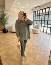 çağla şal kapama detaylı hırka