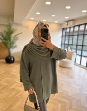 çağla şal kapama detaylı hırka 2