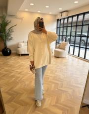 ekru 80258 yumoş triko hırka