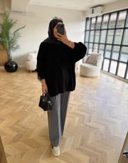 siyah 50743 triko kazak