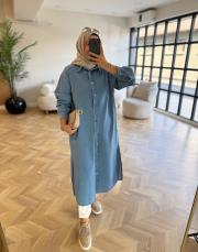 mavi 9058 denim araboy gömlek