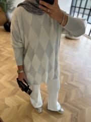 ekru 44155 yumoş triko kazak 3