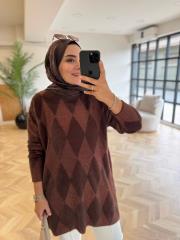 kahve 44155 yumoş triko kazak