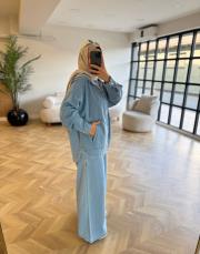 mavi lima pantolonlu denim takım 2