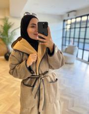 kahve kapşonlu palermo kaban 2