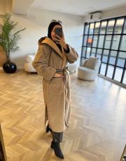 kahve kapşonlu palermo kaban 3