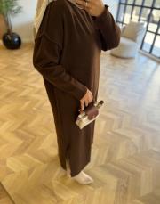 kahve 2514 triko elbise 2