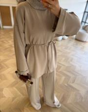 bej dikişli oysh takım 5