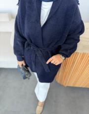 lacivert 5038 kuşaklı angora hırka 4