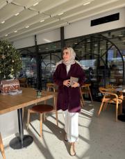 mürdüm 5038 kuşaklı angora hırka 2