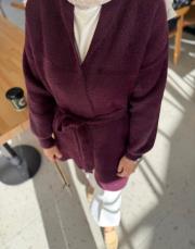 mürdüm 5038 kuşaklı angora hırka 5