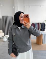 gri kuş detaylı muadil sweat 2