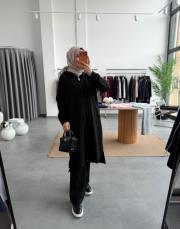 siyah fermuarlı midi boy takım