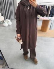 kahve fermuarlı midi boy takım 2