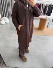 kahve fermuarlı midi boy takım 3