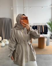 taş apolet detaylı fermuarlı ceket 2