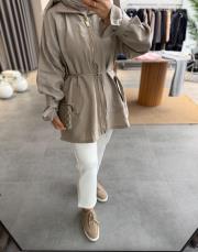 taş apolet detaylı fermuarlı ceket 3