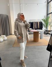 taş apolet detaylı fermuarlı ceket 4