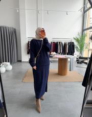 lacivert yumoş triko takım