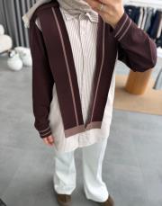 kahve gömlek detaylı triko kazak 3