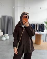 kahve garni detaylı bağcıklı takım 3