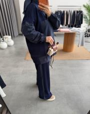 lacivert garni detaylı bağcıklı takım 3