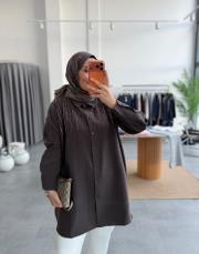 kahve boncuk işlemeli gömlek 2