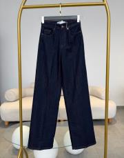 koyu lacivert likralı denim palazzo pantolon