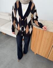 koyu lacivert likralı denim palazzo pantolon 5