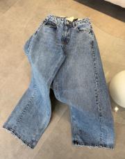 mavi asimetrik kesim wed lıge denim pantolon 2