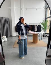 mavi asimetrik kesim wed lıge denim pantolon 3