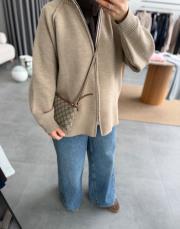 bej çift fermuarlı triko hırka 4