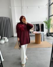 bordo lilyum merserize triko kazak