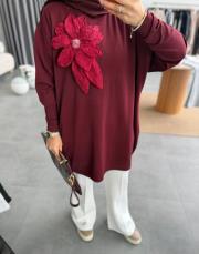 bordo lilyum merserize triko kazak 3