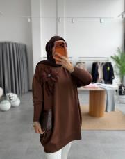 kahve lilyum merserize triko kazak 2