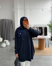 lacivert lilyum merserize triko kazak 2