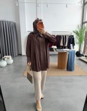 kahve 2232 gömlek 3