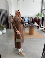 kahve 5675 fermuarlı araboy tunik kap 2