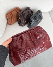 bordo örgü detaylı clutch çanta