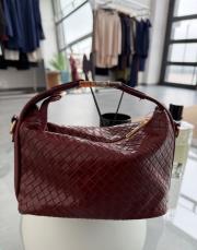 bordo örgü detaylı lora çanta