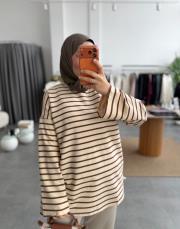 kahve çizgili basic sweat 2