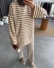 kahve çizgili basic sweat 3