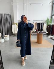 koyu lacivert araboy denim gömlek kap