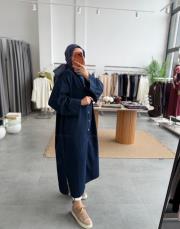 koyu lacivert araboy denim gömlek kap 2
