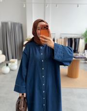 lacivert araboy denim gömlek kap 3