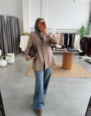 vizon kemerli blazer ceket