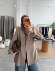 vizon kemerli blazer ceket 3